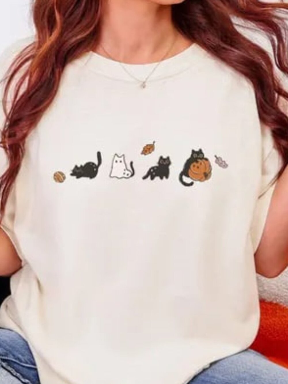 Cat Halloween Shirt, Cute Ghost Cat Tee, Pumpkin Shirt Gift